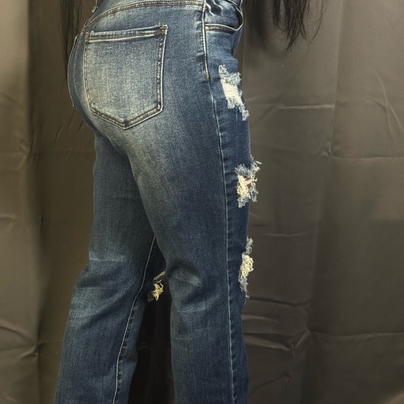 Collection B High Rise Ripped Blue Jeans - Picture 3 of 3